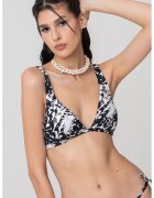 Calvin Klein Sutien de baie cu cupe triunghiulare - Alb/Negru