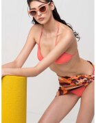 Calvin Klein Sutien de baie cu cupe triunghiulare si logo - Coral