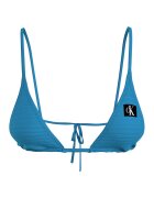 Calvin Klein Sutien de baie striat cu cupe triunghiulare - Albastru prafuit