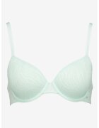 Calvin Klein Sutien texturat cu burete si logo - Verde menta