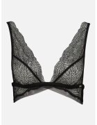 Calvin Klein Sutien triunghiular cu aspect perforat - Negru