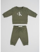Calvin Klein Trening din amestec de bumbac organic cu logo - Verde aquamarin/Alb murdar