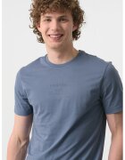 Calvin Klein Tricou cu decolteu la baza gatului si imprimeu logo - Albastru inchis