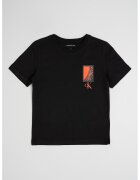 Calvin Klein Tricou cu imprimeu grafic si logo - Negru/Rosu stins