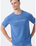 Calvin Klein Tricou cu logo pentru antrenament - Albastru pastel/Alb optic