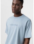 Calvin Klein Tricou cu maneci cazute si decolteu la baza gatului - Albastru prafuit