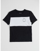 Calvin Klein Tricou de bumbac cu decolteu la baza gatului - Alb/Negru
