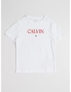Calvin Klein Tricou de bumbac cu imprimeu logo - Alb