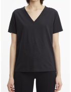 Calvin Klein Tricou din bumbac cu decolteu in V - Negru