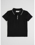Calvin Klein Tricou polo cu logo brodat - Negru/Alb optic