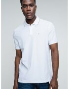 Calvin Klein Tricou polo din bumbac pique - Gri/Alb optic