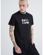 Calvin Klein Tricou regular-fit cu decolteu la baza gatului - Alb/Negru