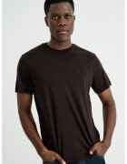 Calvin Klein Tricou regular fit cu decolteu la baza gatului - Maro inchis