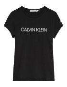 Calvin Klein Tricou slim fit de bumbac organic - Alb/Negru