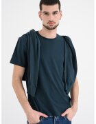 Calvin Klein Tricou uni cu decolteu la baza gatului - Verde inchis