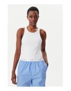 Calvin Klein Underwear Top Dama - Alb - bumbac organic - elastan -