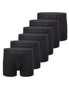 Camano Set de boxeri cu banda logo in talie - 6 perechi - Negru