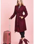 CAMISSI Palton uni cu buzunare oblice - Violet pruna