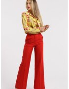 CAMISSI Pantaloni drepti cu talie inalta - Rosu