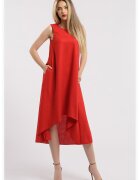 CAMISSI Rochie asimetrica din in - Rosu