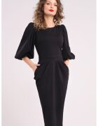 CAMISSI Rochie cu croiala creion si maneci bufante - Negru