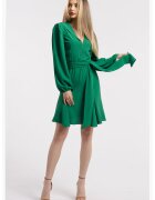 CAMISSI Rochie cu terminatie asimetrica si decolteu in V - Verde