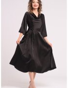 CAMISSI Rochie din satin cu decolteu drapat - Negru