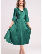 CAMISSI Rochie din satin cu decolteu drapat - Verde