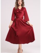 CAMISSI Rochie din satin cu decolteu drapat - Visiniu