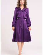 CAMISSI Rochie din satin cu funda din panglici - Violet