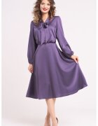 CAMISSI Rochie din satin cu funda din panglici - Violet prafuit