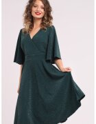 CAMISSI Rochie evazata cu maneci clopot - Verde