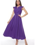 CAMISSI Rochie midi din bumbac cu un cordon - Ametist