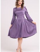 CAMISSI Rochie midi din matase cu croiala evazata - Violet prafuit