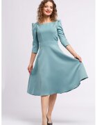 CAMISSI Rochie midi evazata cu fermoar - Albastru petrol