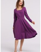 CAMISSI Rochie midi evazata - Mov inchis