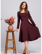 CAMISSI Rochie midi evazata - Visiniu