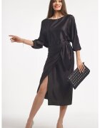 CAMISSI Rochie petrecuta cu slit pe partea din fata - Negru