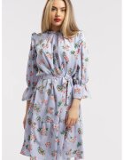 CAMISSI Rochie scurta cu model - Alb/Albastru