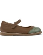 Camper Balerini Mary Jane din piele Savina Twins 8515 - Verde/Maro