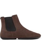Camper Ghete Chelsea de piele nabuc cu segmente din material textil Right Nina 1315 - Maro inchis