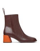 Camper Ghete din piele cu toc masiv - Maro cognac/Portocaliu/Roz