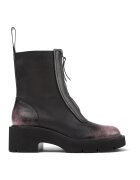 Camper Ghete din piele cu toc si fermoar frontal - Negru stins/Lila