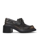Camper Mocasini din piele cu sireturi - Negru/Maro deschis