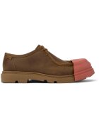 Camper Pantofi boat de piele intoarsa Junction 20621 - Maro deschis/Rosu