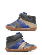 Camper Pantofi de piele cu banda velcro Twins 49 - Albastru inchis/Maro nisip/Bleumarin
