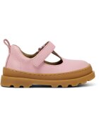 Camper Pantofi de piele cu bareta in T Brutus - Roz pastel