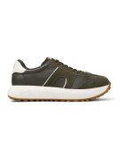 Camper Pantofi sport wedge cu segmente de piele nabuc Athens - Alb/Kaki inchis
