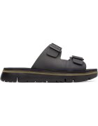 Camper Papuci de piele cu catarame Oruga - Negru