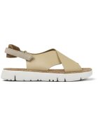 Camper Sandale de piele cu insertii textile Oruga - Bej
